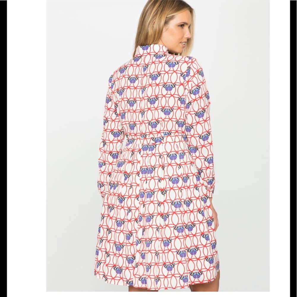 Eloquii Conversation Print Dress Geo Butterflies - Picture 3 of 3